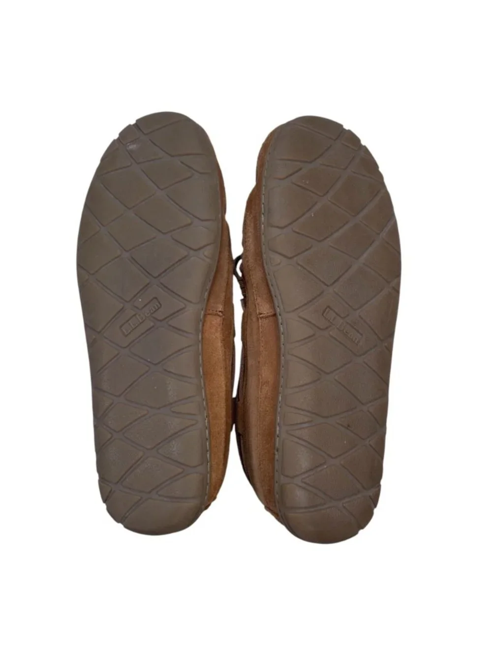 L.L. Bean Sherpa Lined Moccasin 11 Men Tan Suede Leather